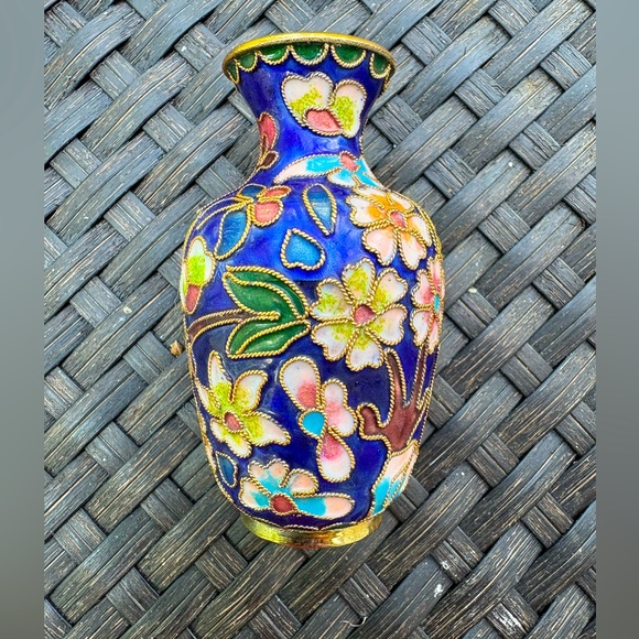 Other - Vtg Cloisonné Enamel Mini Vase from China- so cute, beautiful colors 3 inches